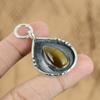 Natural Tiger'S Eye Gemstone Jewelry 925 Sterling Silver Pendant For Women