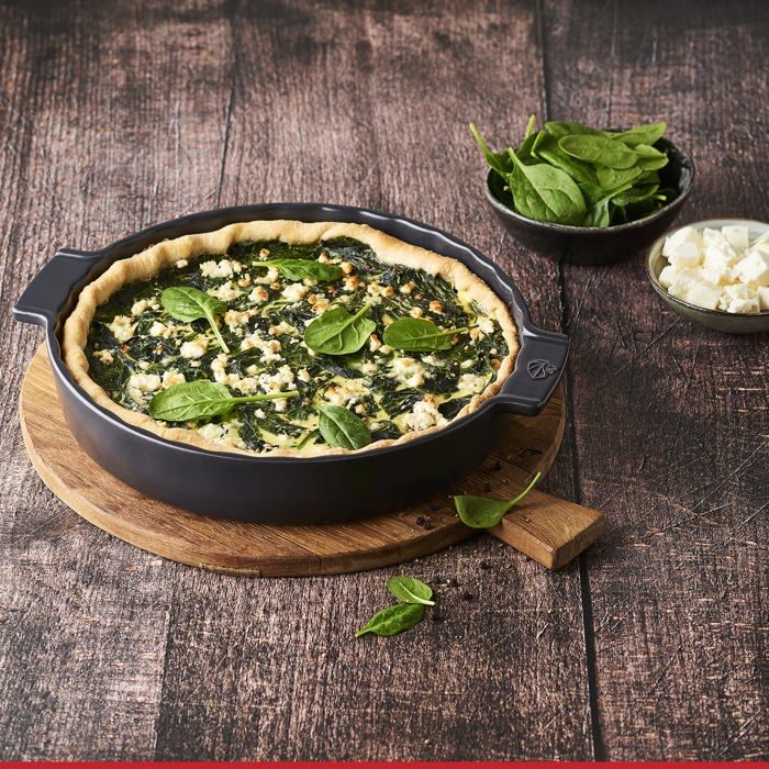 Peugeot - 60404 - tourtiere en ceramique 28 cm - garanti 10 ans - fabrication francaise - coloris ardoise