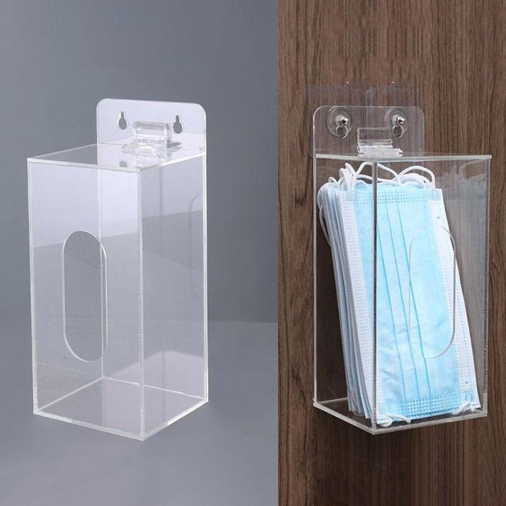 Wall Mounted Acrylic Glove Holder Transparent Gloves Dispenser Box Mask Storage Box  Office