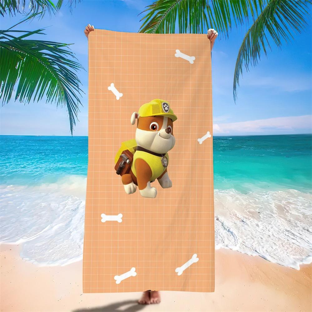 Cartoon Wang Wang Team Animation Beach Towel Children Quick Drying Bath Towel Microfiber Class A Towel Beach Supplies