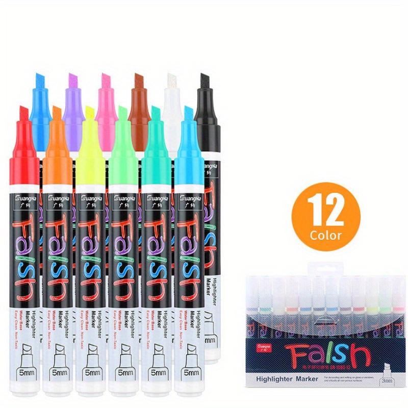 8/ 12 Colors Highlighters, High Capacity Pastel Highlighter Marker Pens Set for Student Office Classroom, Quick Dry, Assorted Colors