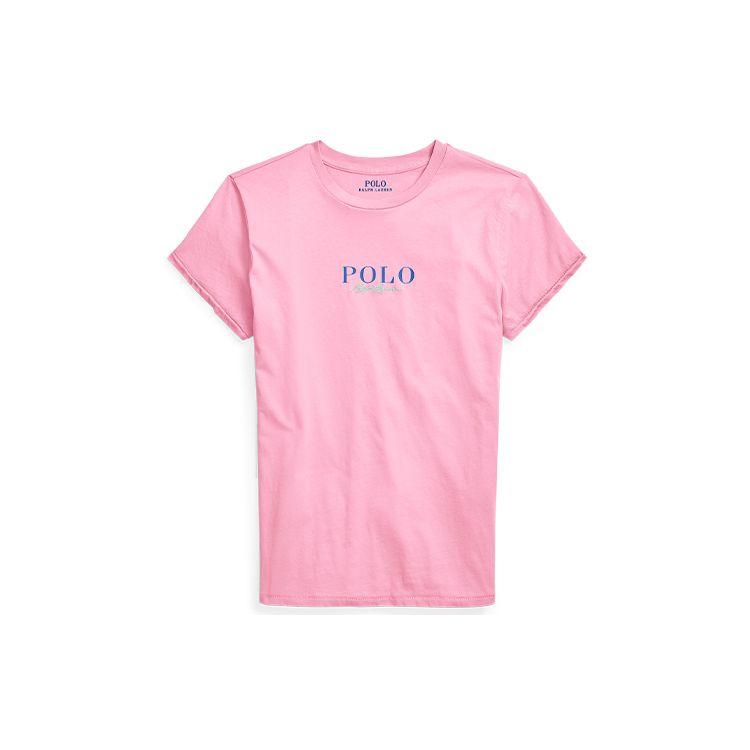 

Женская футболка с коротким рукавом из хлопка с логотипом Polo Ralph Lauren, топы, розовая WMPOKNINCU20156-650 XS
