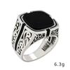 European and American British Fashion Black Zircon Hollow Pattern Ring For Men's Accessories In Hip-Hop Street Photography