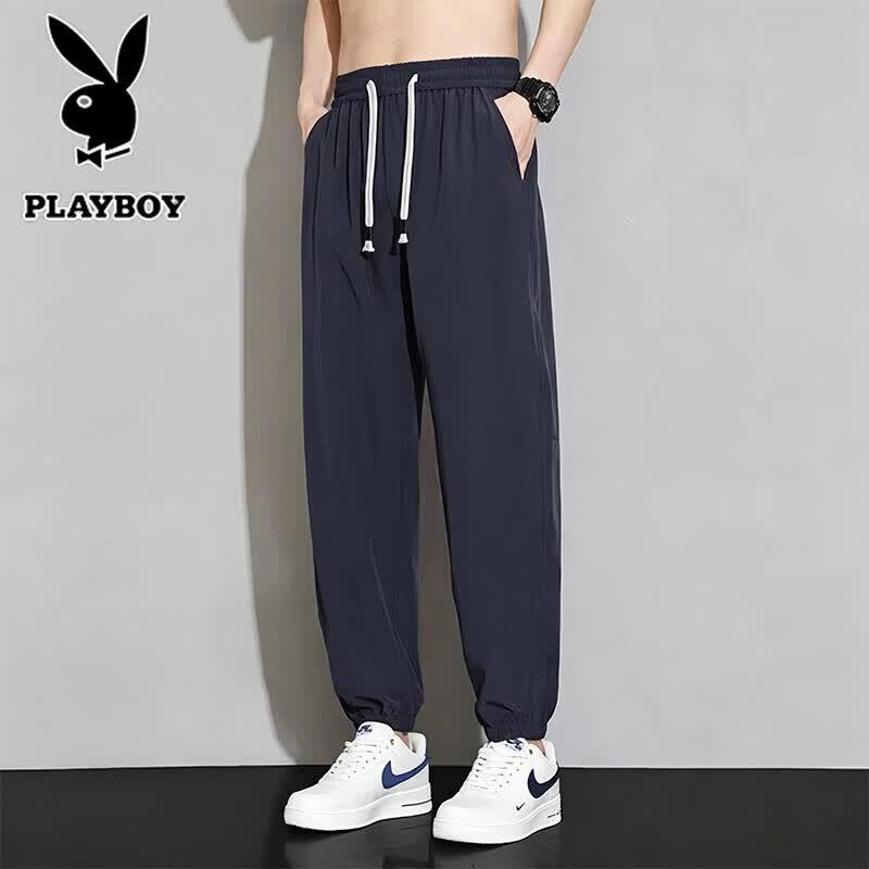 Playboy Men s Summer Ice Silk Jogger Pants 8XL
