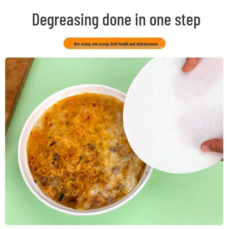 Oil-Absorbing Paper for Soup & Stew, 50 Sheets - Removes Oil from Hot Pots & Baking