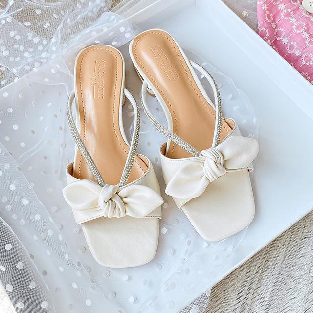New For Summer Low -Heeled Slippers For Women Fashion Brand Design Casual White Sandals Big Yards Of Shoes