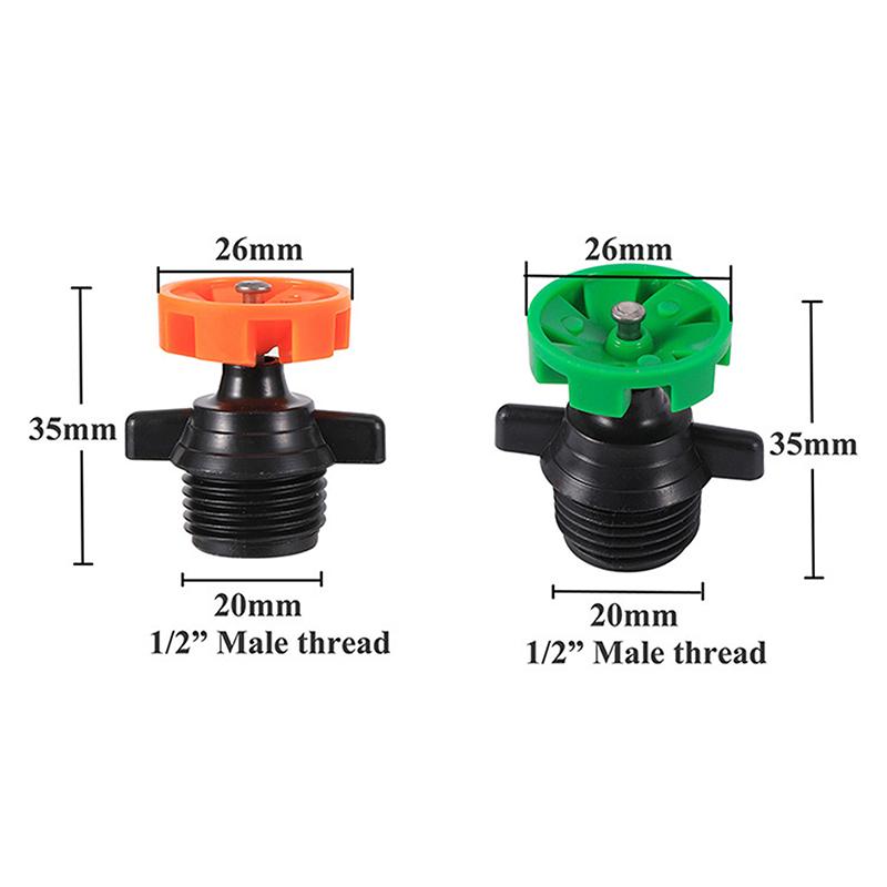 5Pcs 360 Degree Rotating Watering Nozzle 1/2" Male Thread Automatic Rotation Sprinkler Garden Lawn Flower Vegetable Irrigation