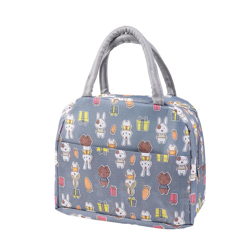 Lunch Bag Handle Insulation Cooler Bag For Women Kid Cartoon Animals Lunch Box Picnic Travel Portable Food Storage Thermal Bag