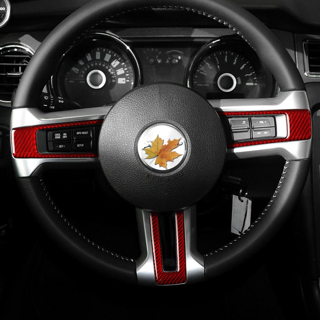 For Ford Mustang 2009 2010 2011 2012 2013 2014 Accessories Car Steering Wheel Sticker Decal Carbon Fiber Interior Trim