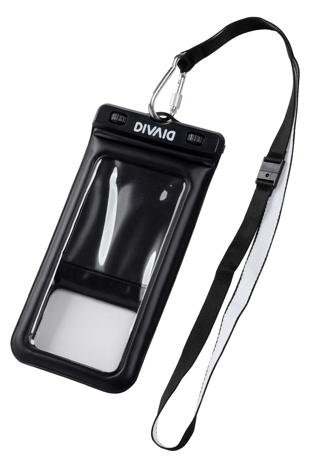 

DIVAID Wide Size Waterproof Case for iPhone Floating Type Smartphones, Dustproof, IP68, [Black]
