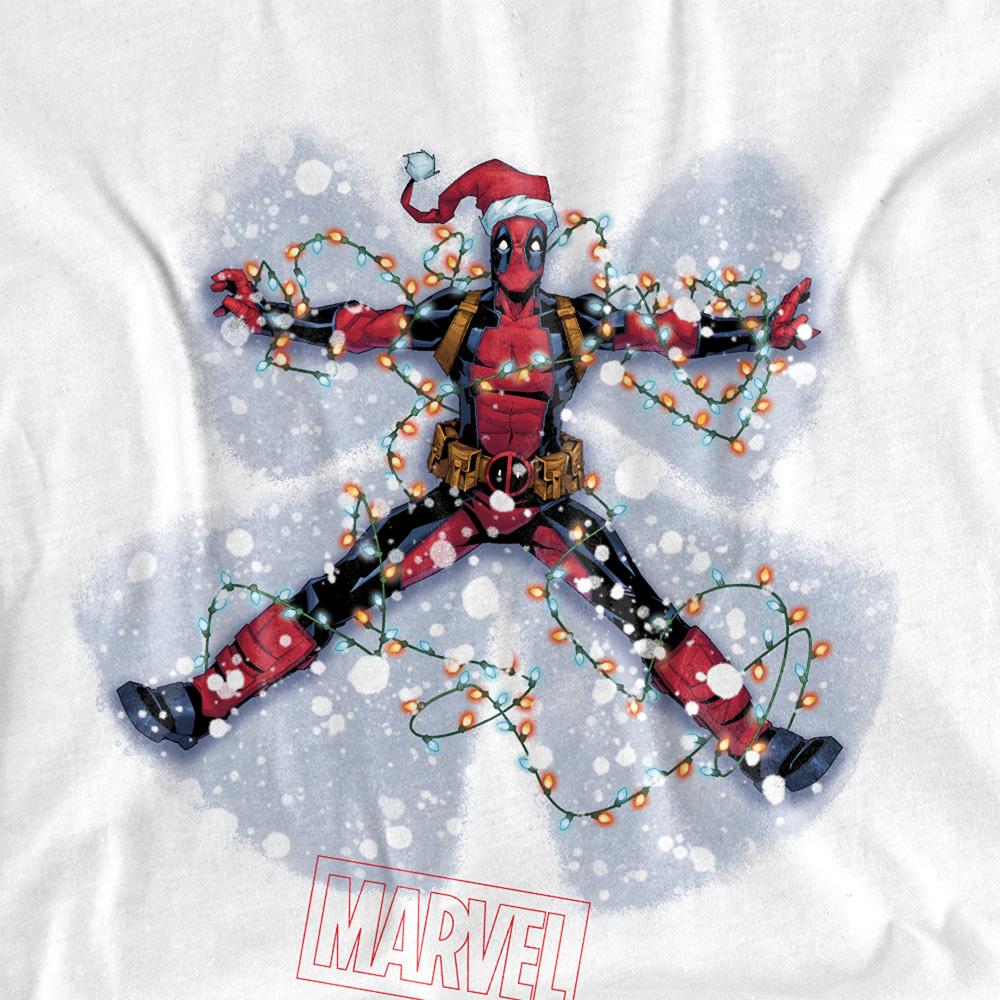 Deadpool Unisex Adult Snow Angels Long-Sleeved Christmas T-Shirt