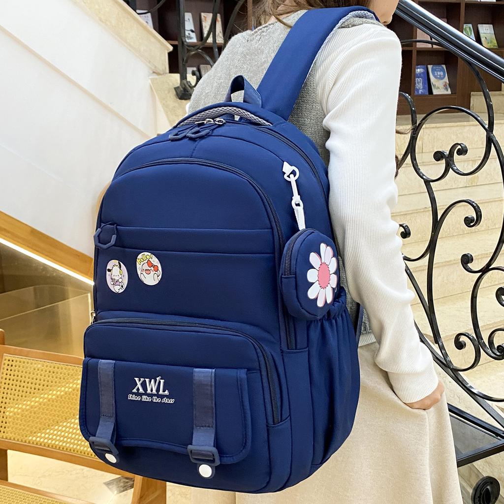 Schoolbag Backpack Campus Fresh Junior High School College Wind Backpack Leisure Travel Outdoor Class Student School Bag
