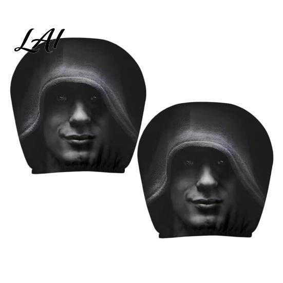 Interior Styling Accessories for Vehicles 2Pcs Universal Car Headrest Covers Horror Pattern Seat Protector Breathable Protector Stretchy All Seasons
