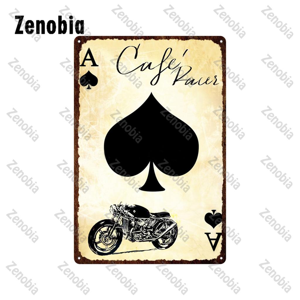 Hill Bobber Motorcycles Metal Signs Cafe Racer Oil School Chopper Metal Poster Vintage Plaque Retro Tin Plate Garage Home Decor