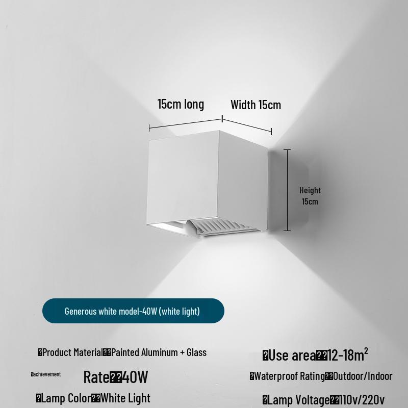Waterproof LED Outdoor Double Head Wall Light, Super Bright for Villas, Courtyards, and Balconies.