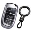 Copri Telecomando Chiave Auto Grigio Metallizzato per Jeep Grand Cherokee/Trackhawk/Renegade, Dodge Challenger SRT Hellcat/Journey/Dart, Chrysler