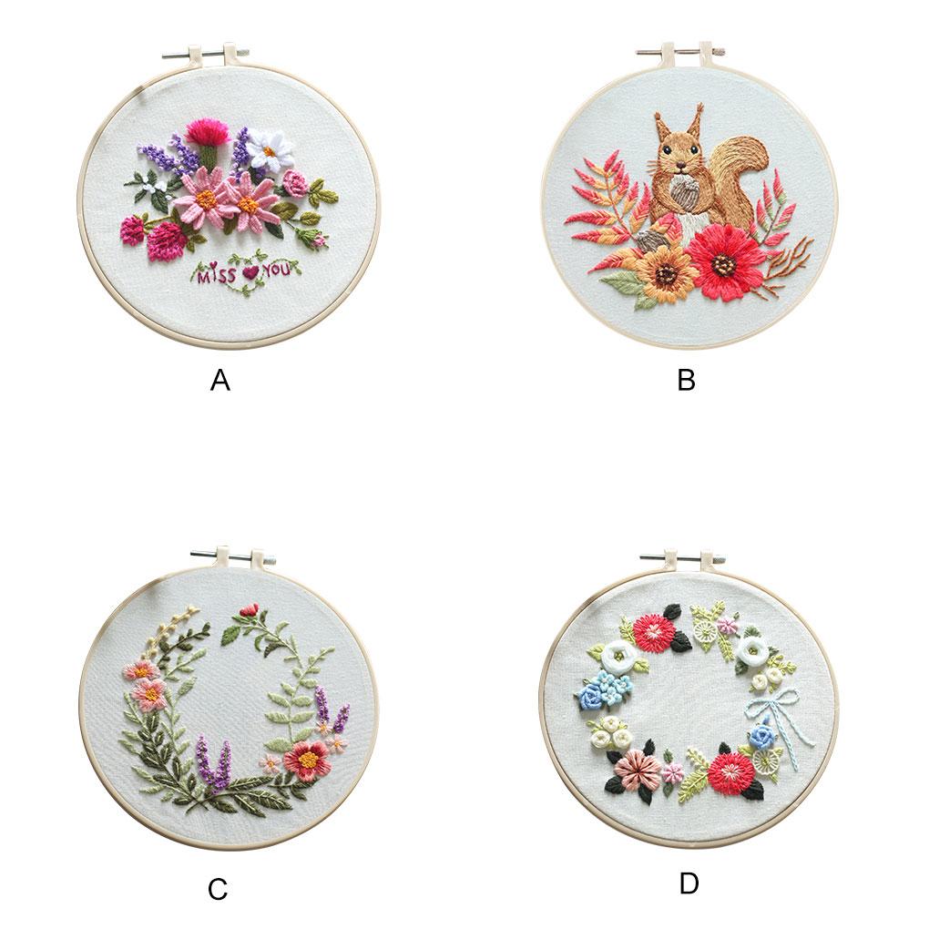 Kit de Inicio de Bordado con Patrón Impreso DIY Puntada para Principiantes Herramientas Semiacabadas