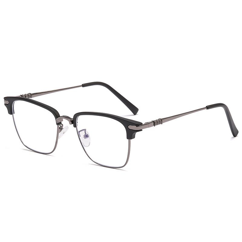 Men's Stylish Business Half-Frame TR Eyebrow Glasses with Anti-Blue Light Filter