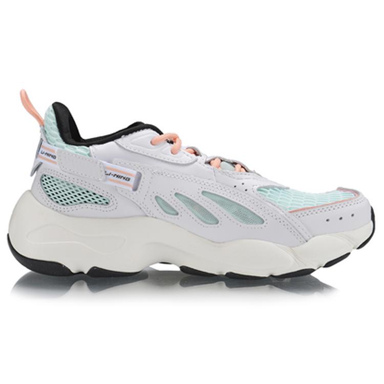 Li Ning Textile, Split Cow Leather Breathable, Lightweight Coverage Mid Top Casual Shoes Women's AGLP082-1