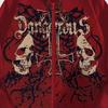 WDIRARA Men's Daily Casual Gothic Skull Drawstring Long Sleeve Zipper Hooded Sweater