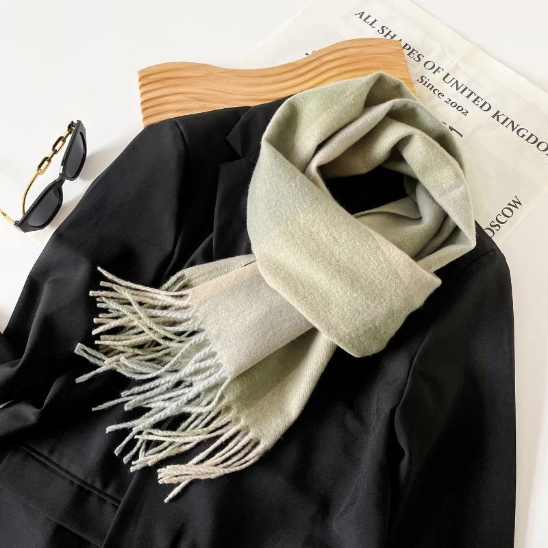Einfacher klassischer britischer Karoschal modisch vielseitig warmer Schal Fransen Stola Schal Paar