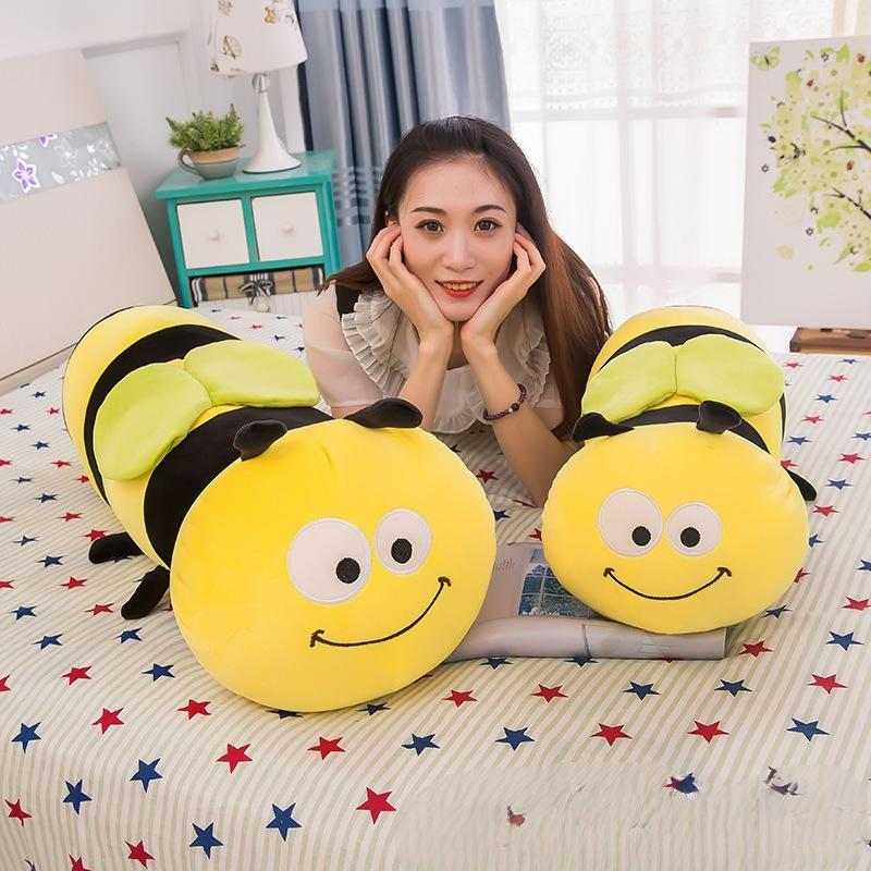 Bee Plush Pillow Toy Long Stuffed Animal Sleep Companion Soft Hugging Girls Kids Gift Cute Cartoon Honeybee Large Cuddle Doll