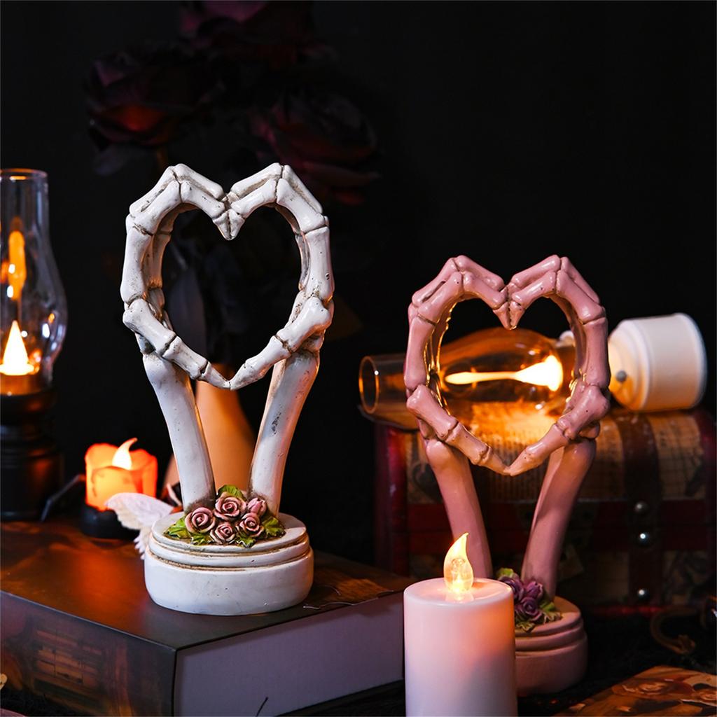 Halloween Heart Hand Decoration Party Festival Atmosphere Decoration Resin Skeleton Hand Ornaments