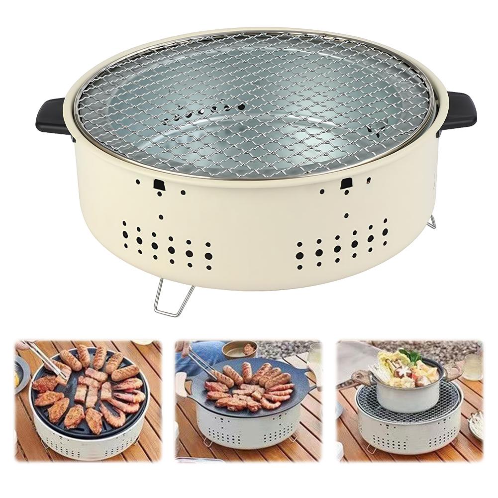 

Round Barbecue Stove with Steel Grill Rack Portable Removable Grilling Net Charcoal Oven for Home Outdoor Camping China Mainland