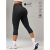 Hohe Taille Polka Dot Yoga Leggings 7/8 Länge Enganliegend Damen Herbst Winter Workout