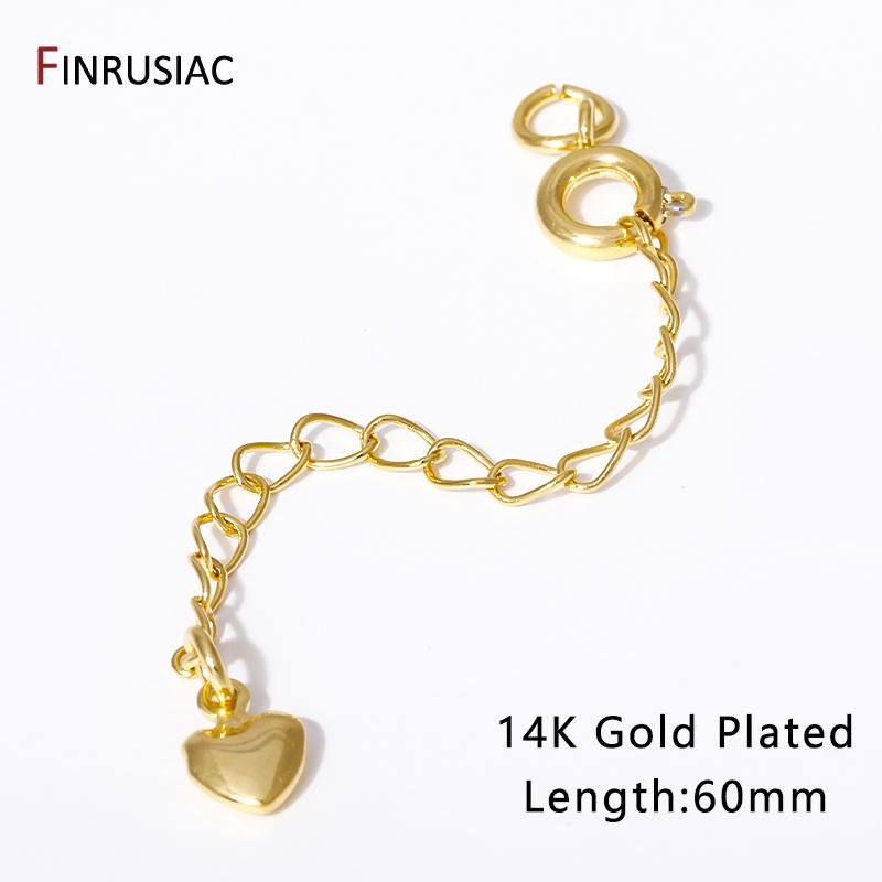 14K Gold Plated Extension Chain With Lobster Clasps End Extension Tail Chain Connector For DIY Bracelet Necklace Making Findings