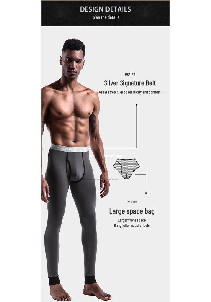 2023 Men's Slim Fit Thermal Pants for Autumn/Winter – Thin, Comfortable Base Layer for Cold Protection