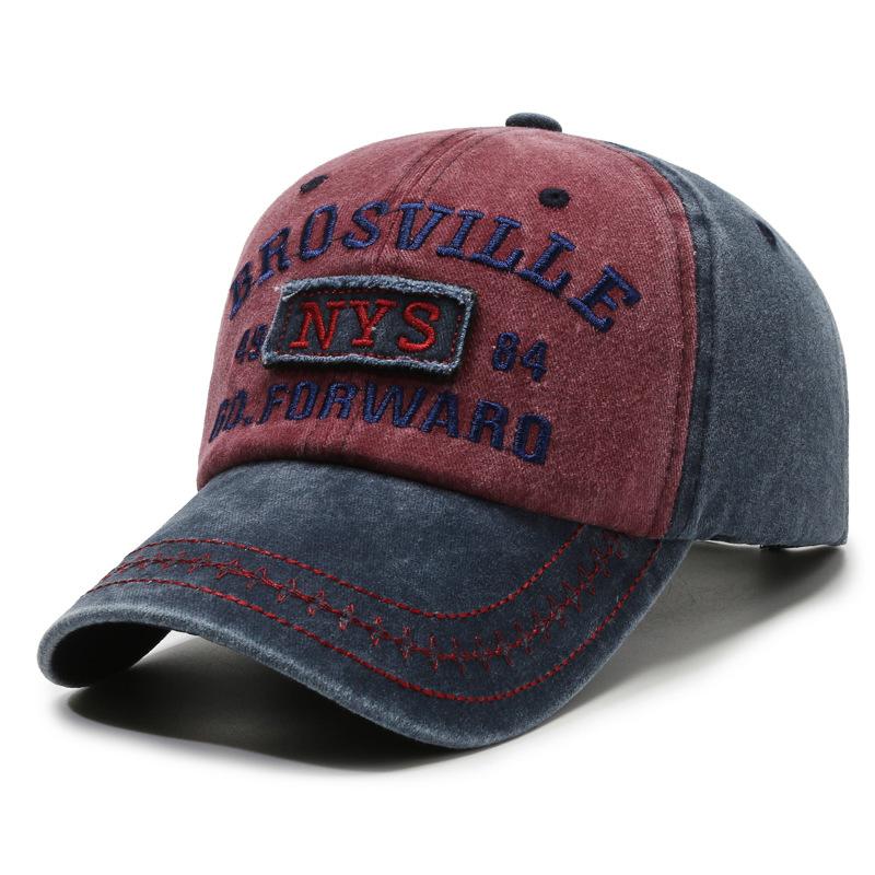 Matching Washed Denim Baseball Caps – Embroidered Letter Design, Korean Streetwear Style for Him & Her