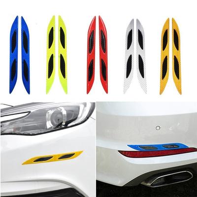 2Pcs Auto Stoßstange Schutz Trim Streifen Carbon Faser Reflektierende Aufkleber Auto Motorrad Warnband Anti-scratch
