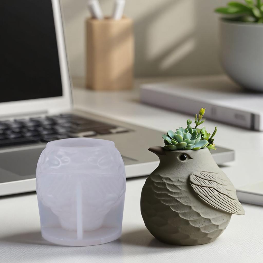 Multi Purpose Silicone Mold For Succulent Planters Bird Figurines And Home Decoration Projects