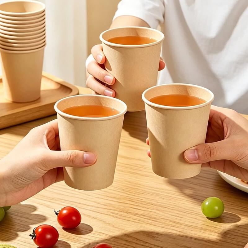 Yijie Disposable Unbleached Thickened Paper Cups