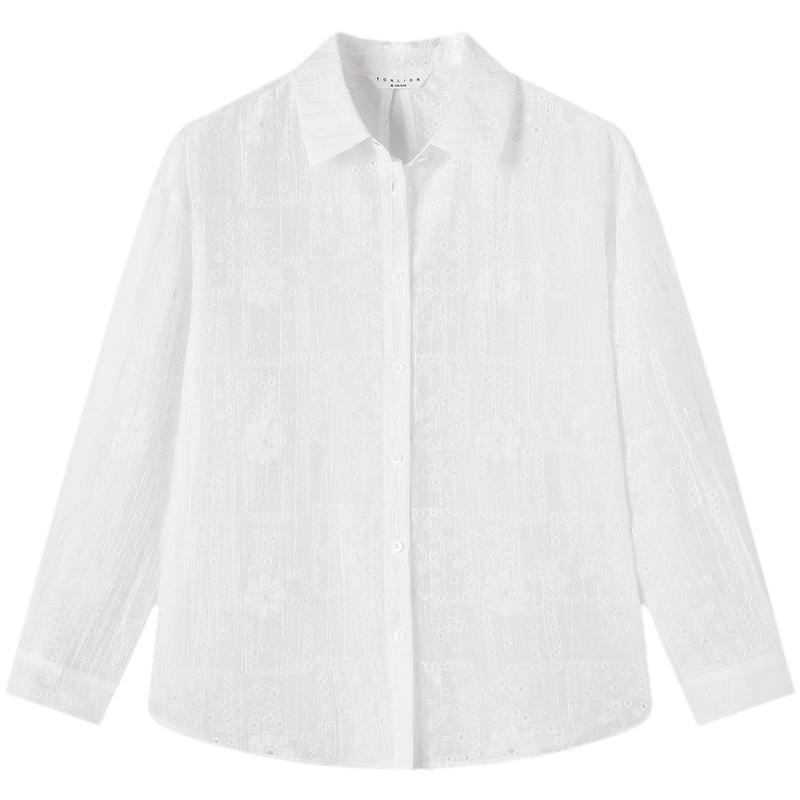 TonLion Women s 2026 Spring Slit Long Sleeve Shirt L