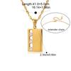  Korean Style Shiny Cubic Zirconia Square Pendant Necklace Women 18k Golden Plated Stainless Steel Fashion Jewelry