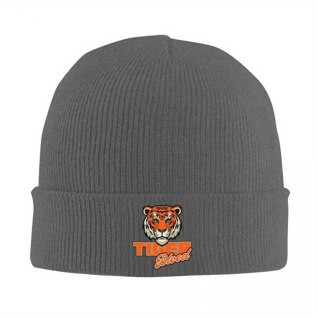 Stripe Bengals-of-Cincinnati Helmet Warm Knitted Cap Fashion Bonnet Hat Autumn Winter Outdoor Beanies Hats for Men Women Adult