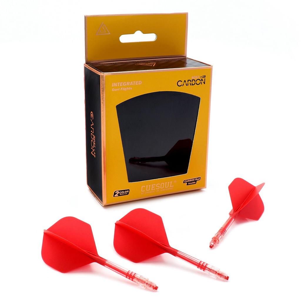 Cuesoul ROST AK57 T19 Carbon Fiber Rod with Integrated Standard Set of 3 Flights, Shape, (CS-AK57XB2-4)