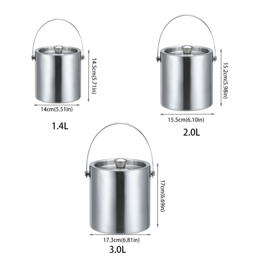 Double Wall Beer Cooler Bucket 1.4/2/3 L Chilling Beer Container Insulated Ice Bucket  Pub