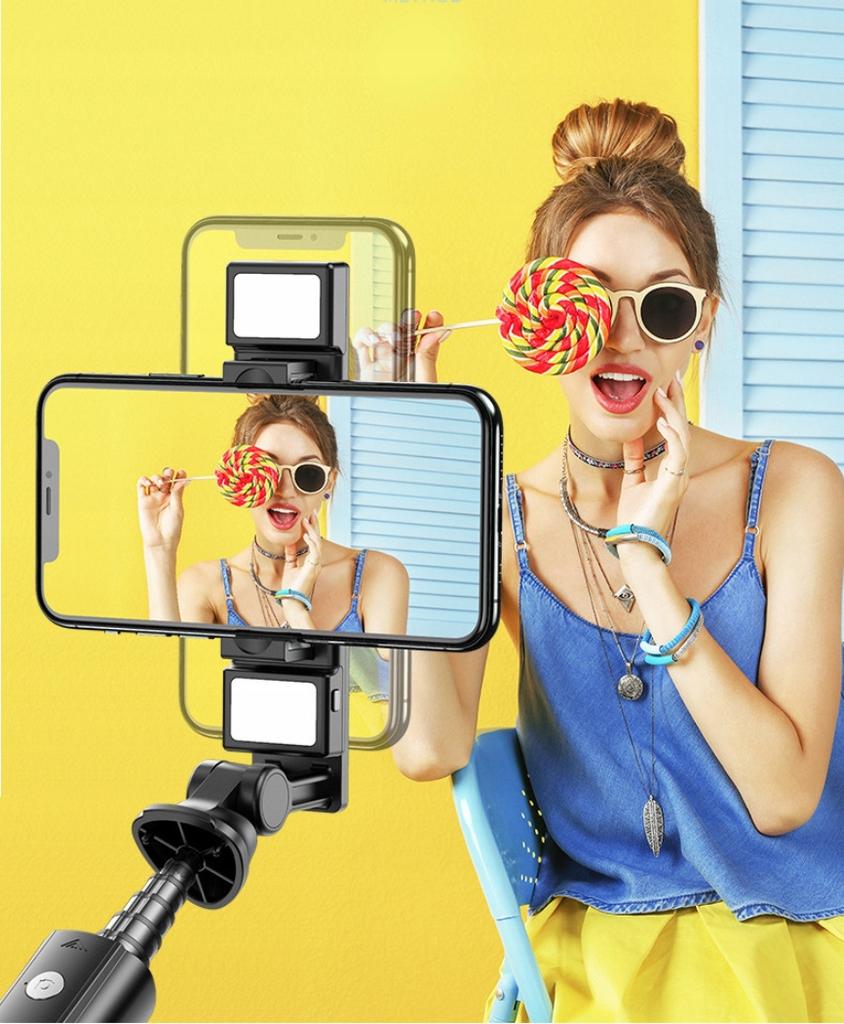 Selfie Stick Tripod Remote Control Bluetooth LED