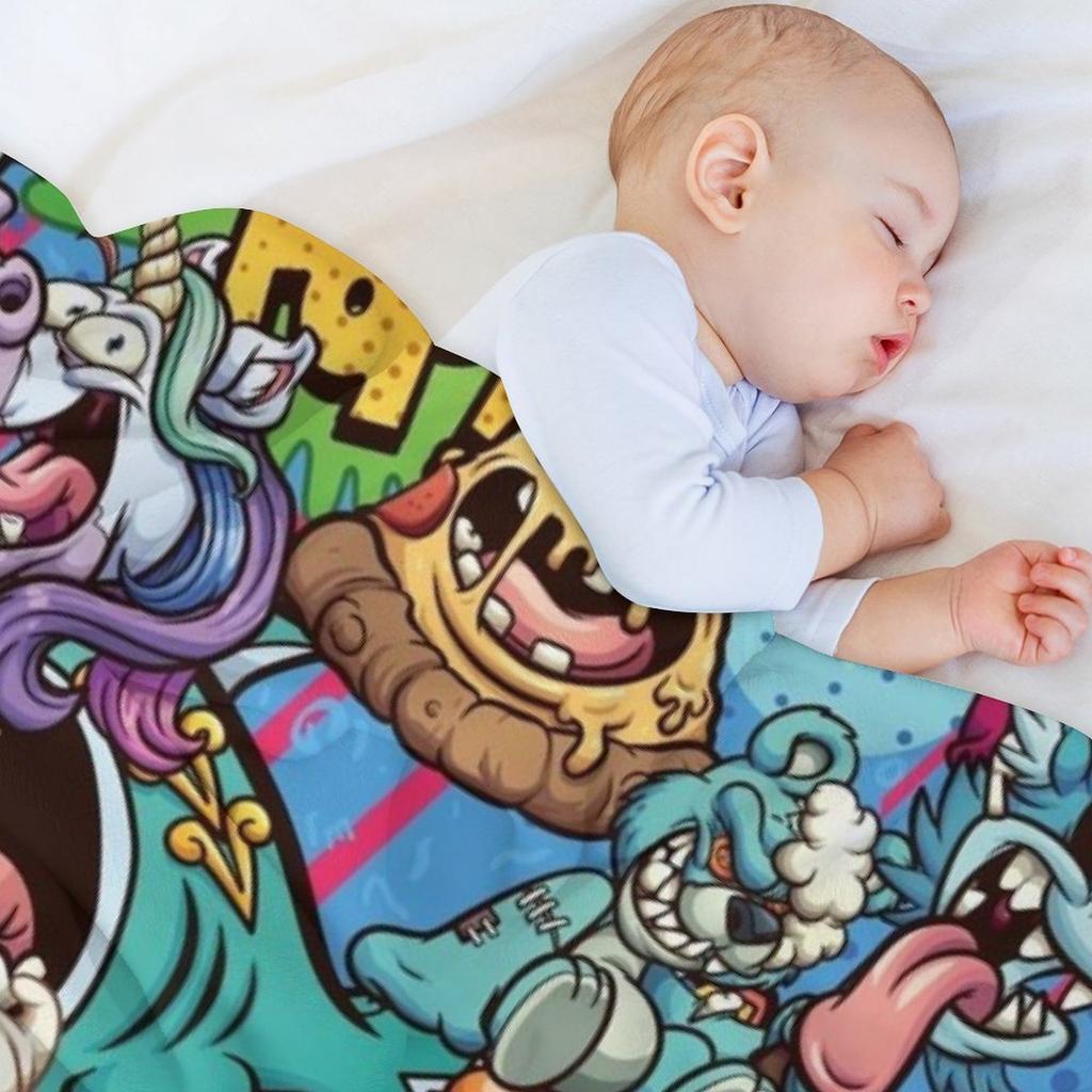 Graffiti Throw Blanket Fashion Sofas Decoratives Sleeping Bag Flannel Fabric Blankets