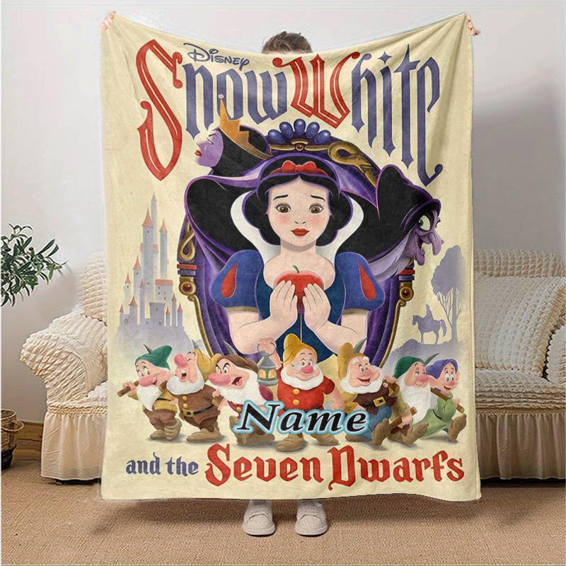 Custom 1pc Snow White Seven Dwarfs Blanket, Soft And Comfortable Blanket, Casual Warm, Camping Travel Blanket, Good Birthday Gift Q9084