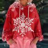 Women's Christmas Printed Loose Casual Long Sleeved Hooded Sweatshirt