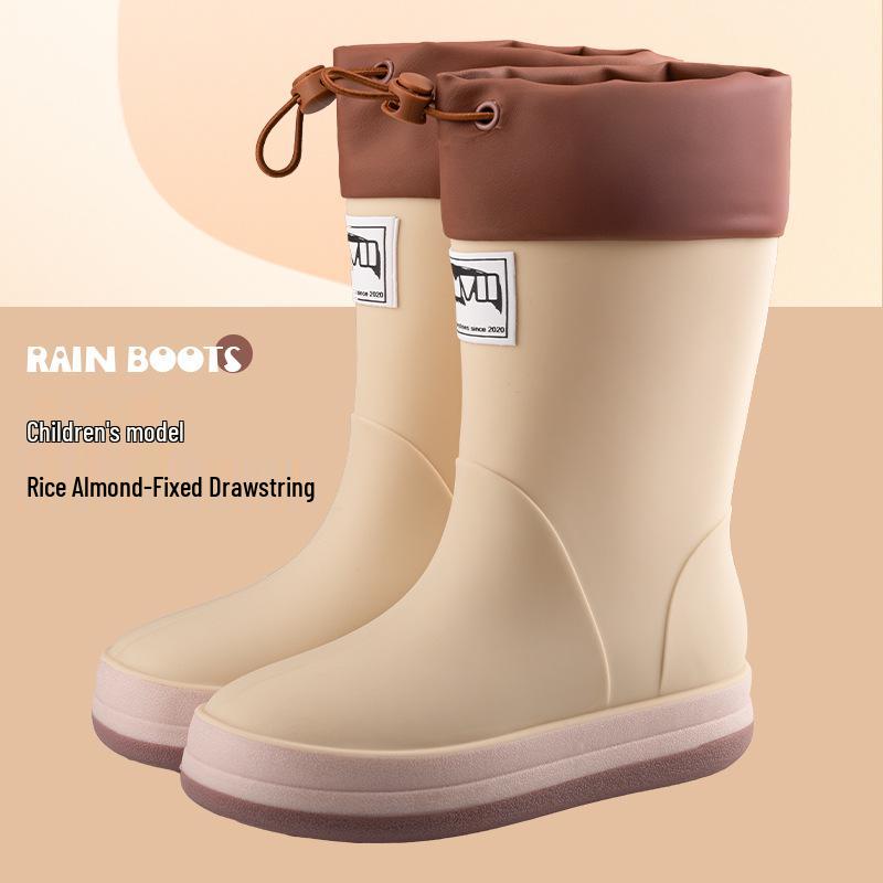 Wasserdichte Mid-Calf Anti-Rutsch Stiefel mit Kordelzug für Alle Jahreszeiten - Eltern-Kind-Stil Japanische Gummistiefel für Männer