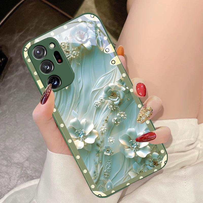 Etui Różowe Kwiaty Dla Samsung Galaxy Note 8 9 10 PRO 20 Ultra A01 02 03 Core 04E 4G 12 13 5G Szkło Hartowane Etui na Telefon