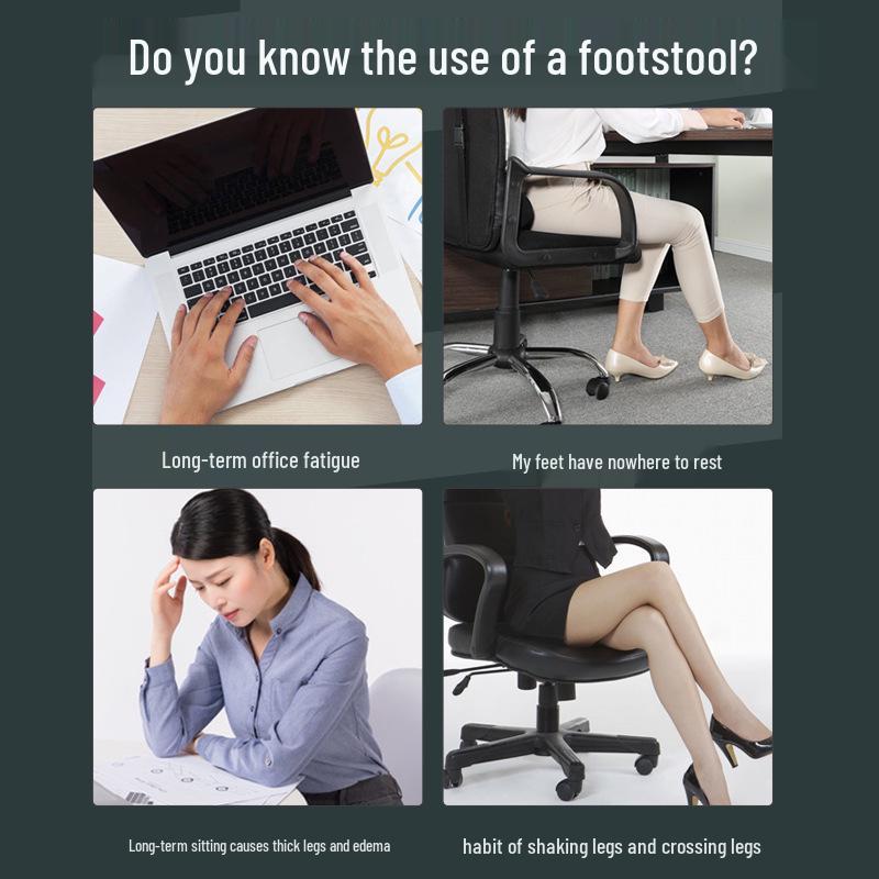 Adjustable Office Desk Footrest Pedal for Kids – Anti-Cross-Legging Support and Height Enhancer