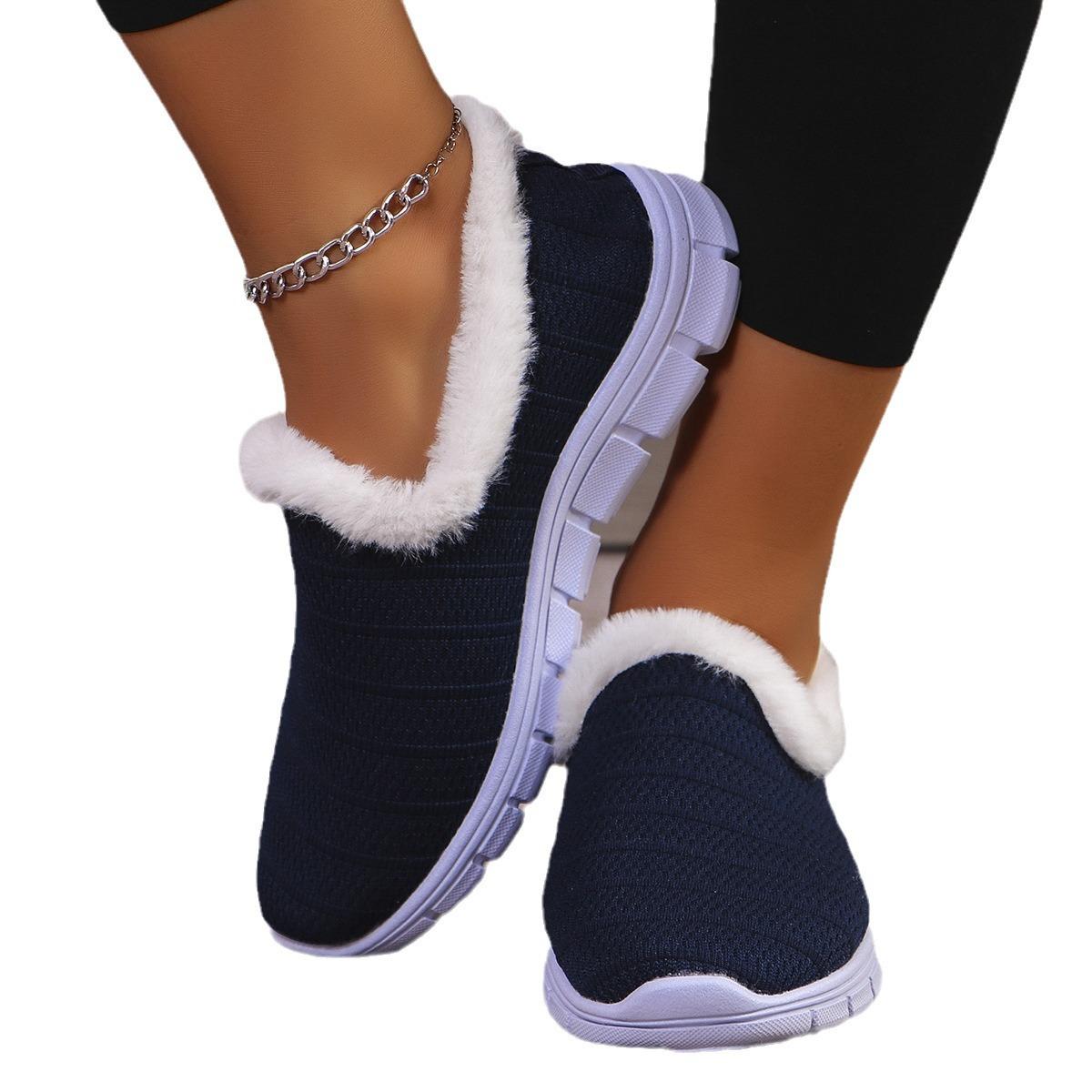 Модные женские хлопковые туфли большого размера 2024 Осень Новые Круглый носок Плоский — фото 6