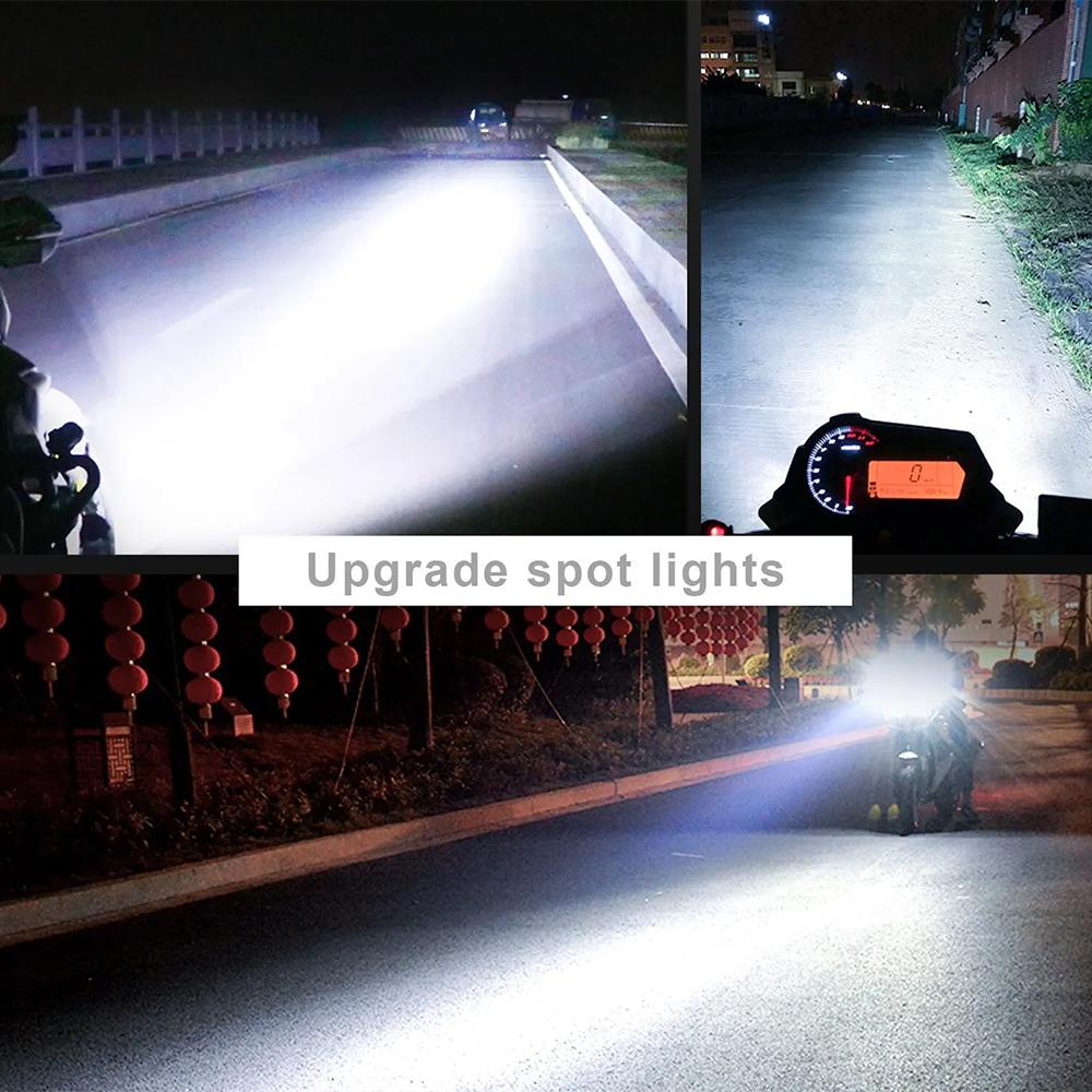 6 Led Chips Additional strobe LED Spotlight for Motorcycle 200W Motocross Flash led Headlights Fog Light for car ATV UTV 12V 24V