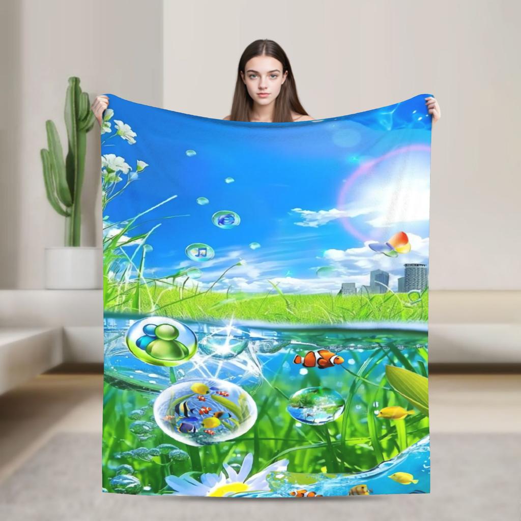 Frutiger Aero Decken Super Warme Flauschige Plüsch Überwurfdecke für Sofa Bett Picknick Flanell Tagesdecke Bettbezug
